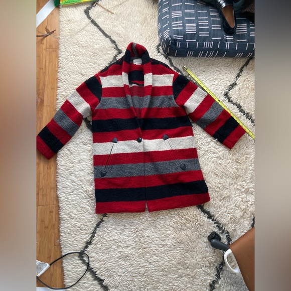 Striped Blanket Sweater Coat - Picture 9 of 9